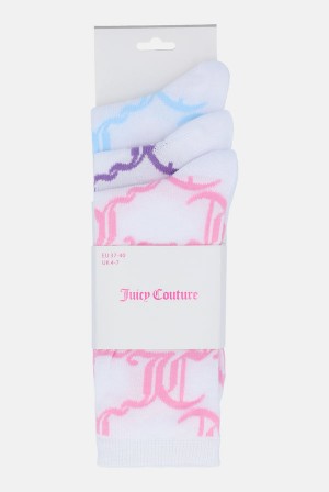 Juicy Couture 3 Pack Logo Crew Socks Multicolor | JC-SN652317