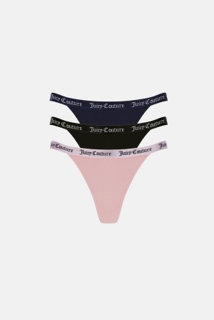 Juicy Couture Blonder Trim Tanga Briefs Pack X3 Multicolor | JC-SN652241