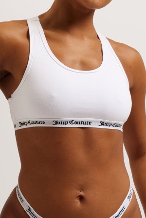 Juicy Couture Bomull Bralette Hvite | JC-SN652246