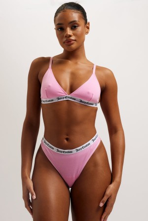 Juicy Couture Bomull Triangle Bra Rosa | JC-SN652249