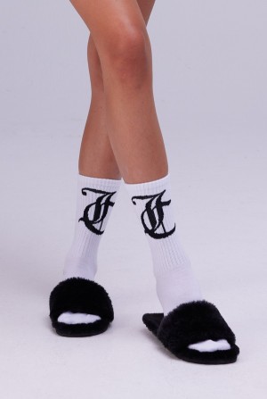 Juicy Couture Calf Length Socks Hvite | JC-SN652313