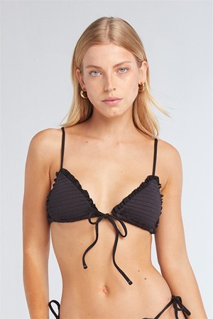 Juicy Couture Capittana Gaia Bikini Top Svarte | JC-SN651855