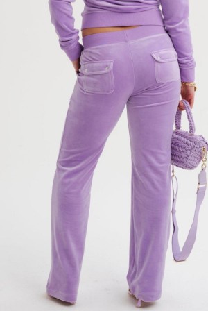 Juicy Couture Classic Velour Del Ray Pocketed Bottoms Lilla | JC-SN652075