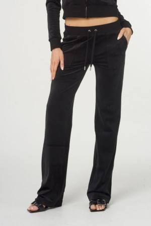 Juicy Couture Classic Velour Del Ray Pocketed Bottoms Svarte | JC-SN652132