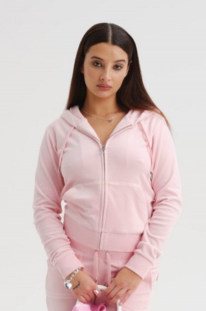 Juicy Couture Classic Velour Robertson Hoodie Rosa | JC-SN651961