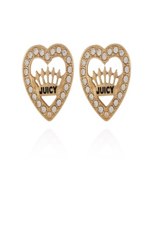 Juicy Couture Crown Heart Stud Earrings Gull | JC-SN651899