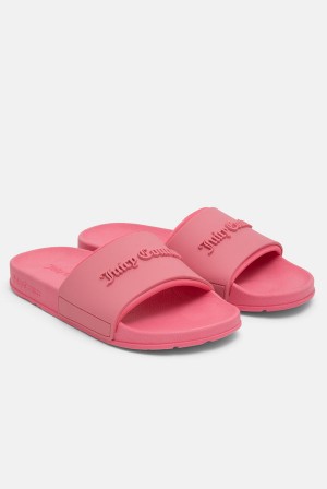 Juicy Couture Embossed Sliders Rosa | JC-SN652200