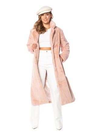 Juicy Couture Faux Fur Teddy Trench Coat Rosa | JC-SN651682