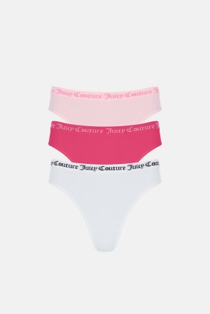 Juicy Couture Flate Knit Seamless Thong Pack X3 Multicolor | JC-SN652234