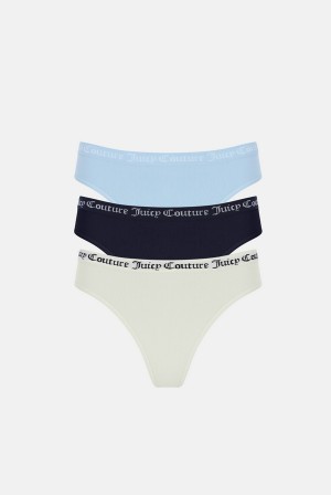 Juicy Couture Flate Knit Seamless Thong Pack X3 Multicolor | JC-SN652235