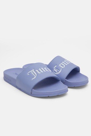 Juicy Couture Juicy Couture Embossed Sliders Blå | JC-SN652202