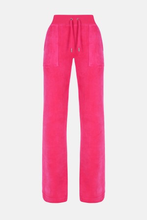 Juicy Couture Low Rise Velour Track Pants Rosa | JC-SN652094