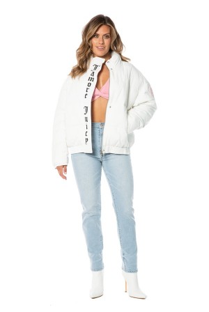 Juicy Couture Monogram Puffer Jacket Hvite | JC-SN651680