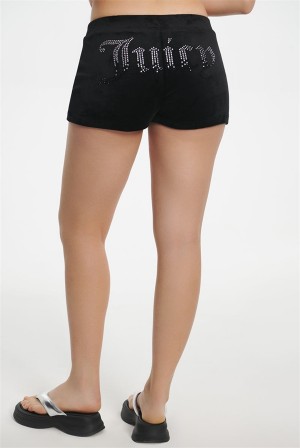 Juicy Couture Ombre Big Bling Booty Shorts Svarte | JC-SN651817