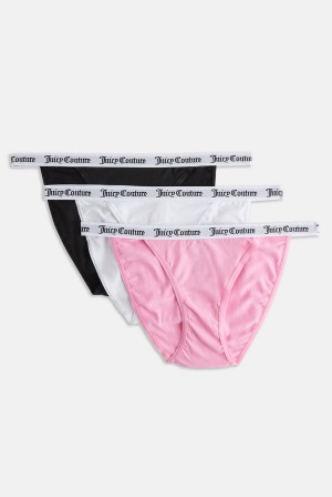 Juicy Couture Pack Of 3 Bomull Branded Waistband Briefs Multicolor | JC-SN652265