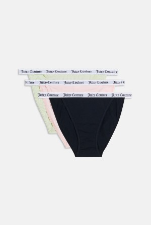 Juicy Couture Pack Of 3 Bomull Branded Waistband Briefs Rosa | JC-SN652274