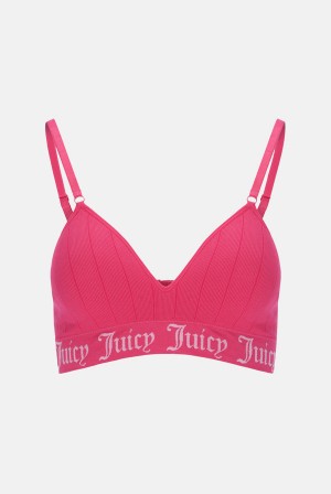 Juicy Couture Seamless Rib Moulded Cup Triangle Bra Rosa | JC-SN652237