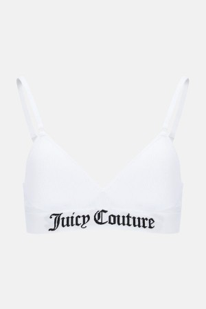 Juicy Couture Single Rib Moulded Bralette Hvite | JC-SN652230