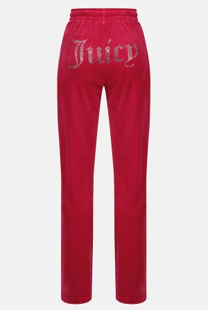 Juicy Couture Velour Diamante Tracksuit Bottom Rosa | JC-SN652137