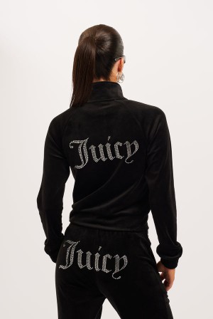 Juicy Couture Velour Diamante Tracksuit Bottom Svarte | JC-SN652150