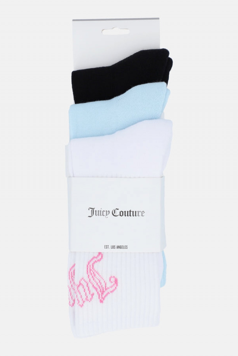 Juicy Couture 3 Pack Logo Sports Sock Multicolor | JC-SN652324