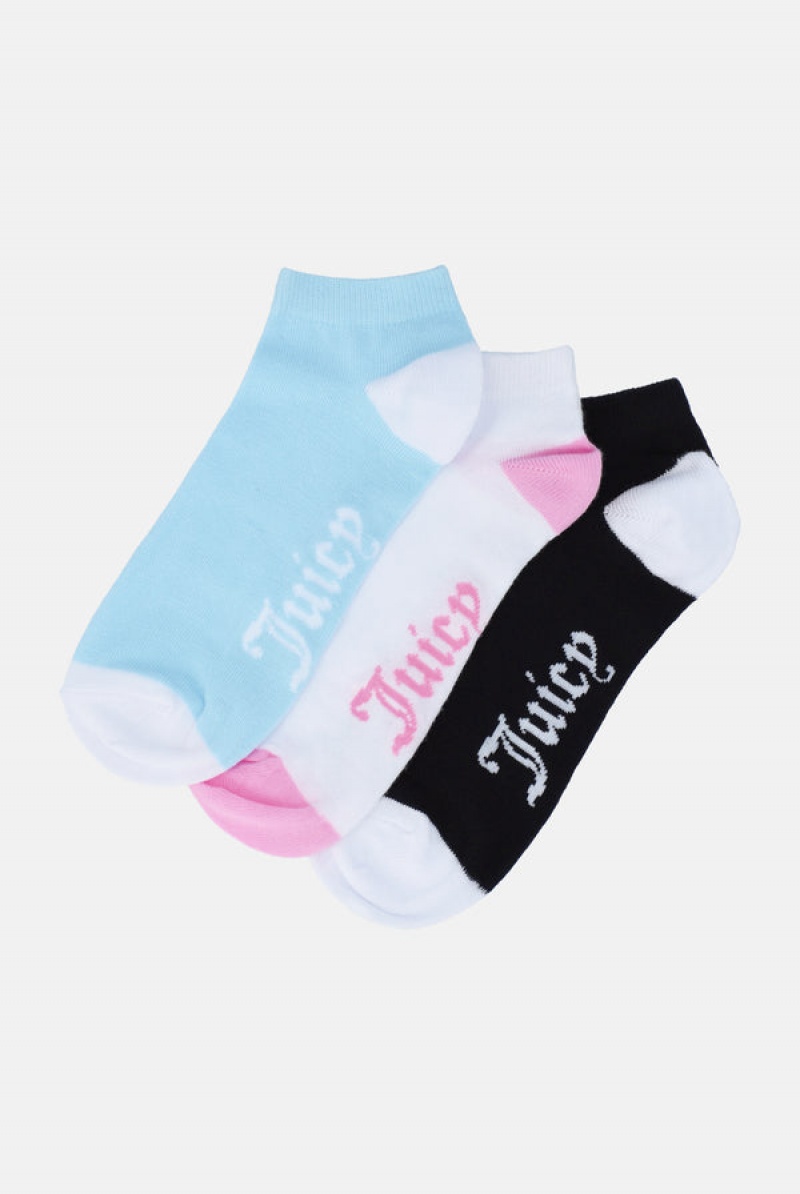 Juicy Couture 3 Pack Logo Trainer Liners Multicolor | JC-SN652319