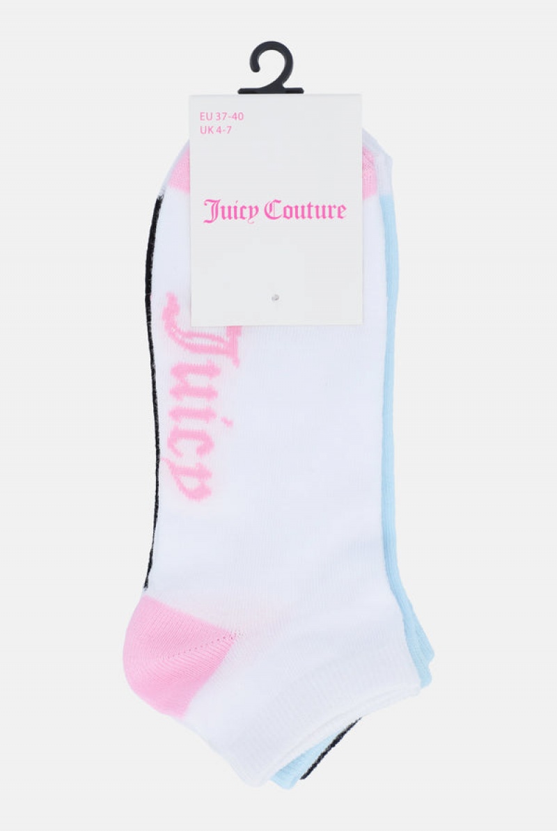 Juicy Couture 3 Pack Logo Trainer Liners Multicolor | JC-SN652319