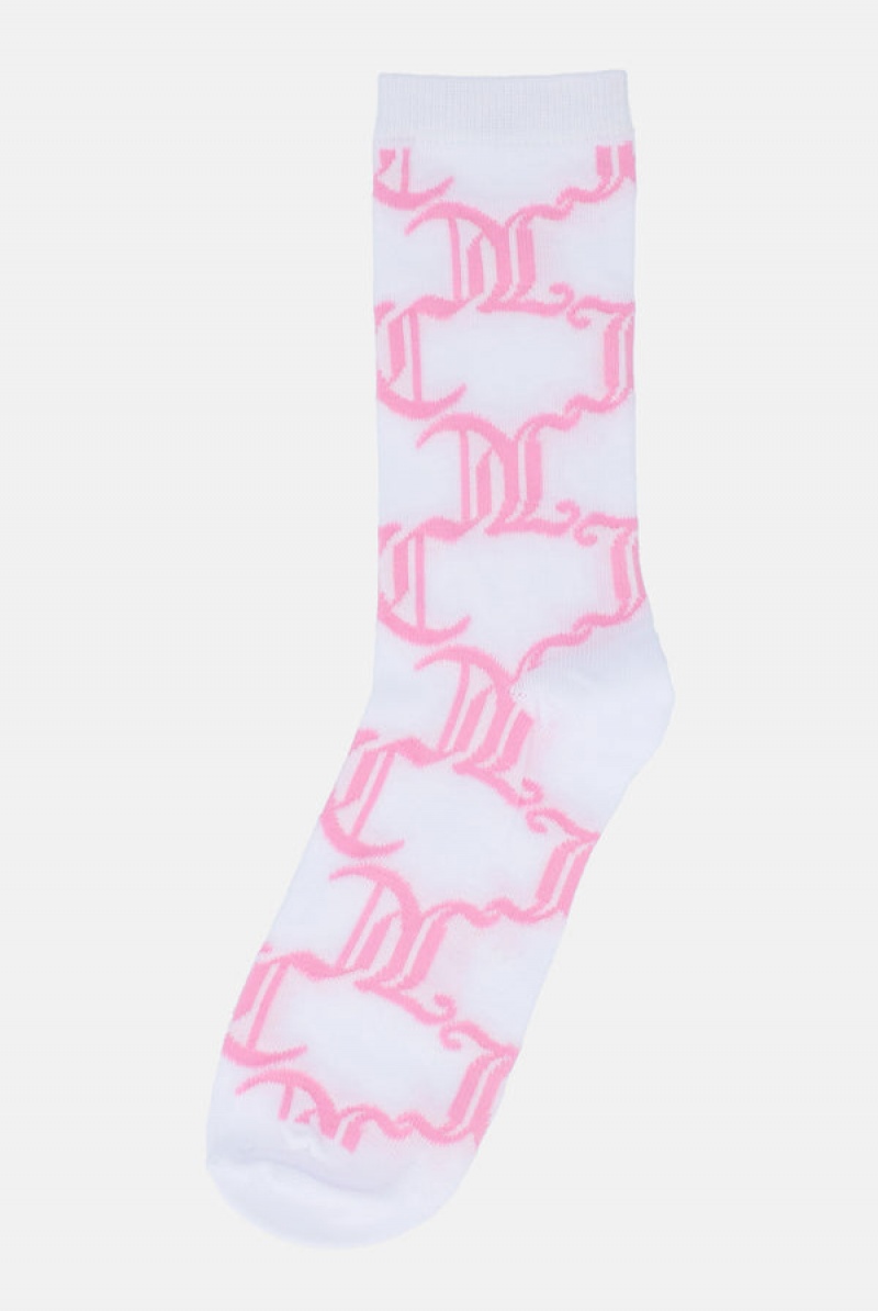 Juicy Couture 3 Pack Monogram Crew Socks Multicolor | JC-SN652316