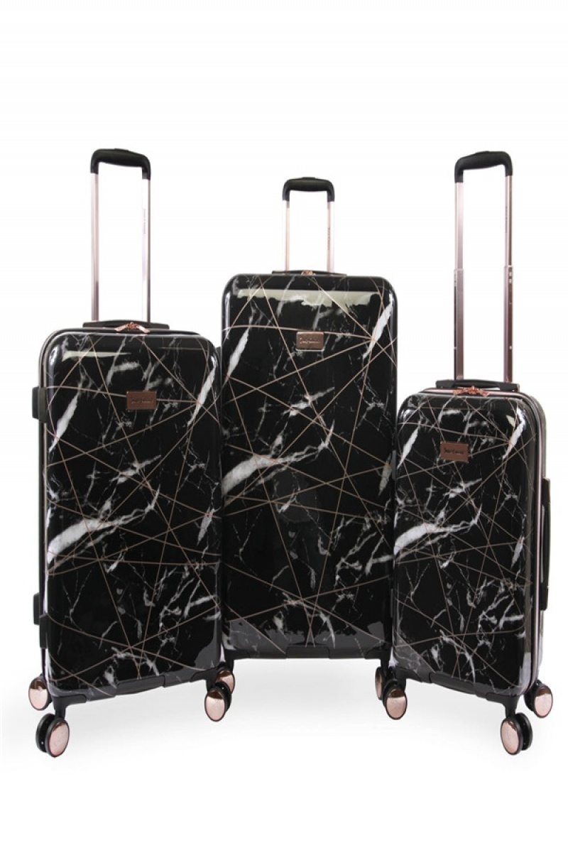 Juicy Couture 3-piece Hardside Spinner Luggage Set Svarte | JC-SN651918