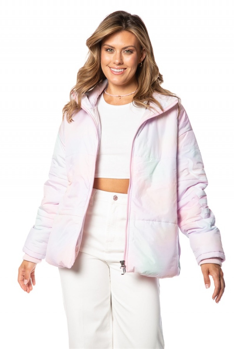 Juicy Couture Avalon Logo Sleeve Puffer Rosa | JC-SN651671