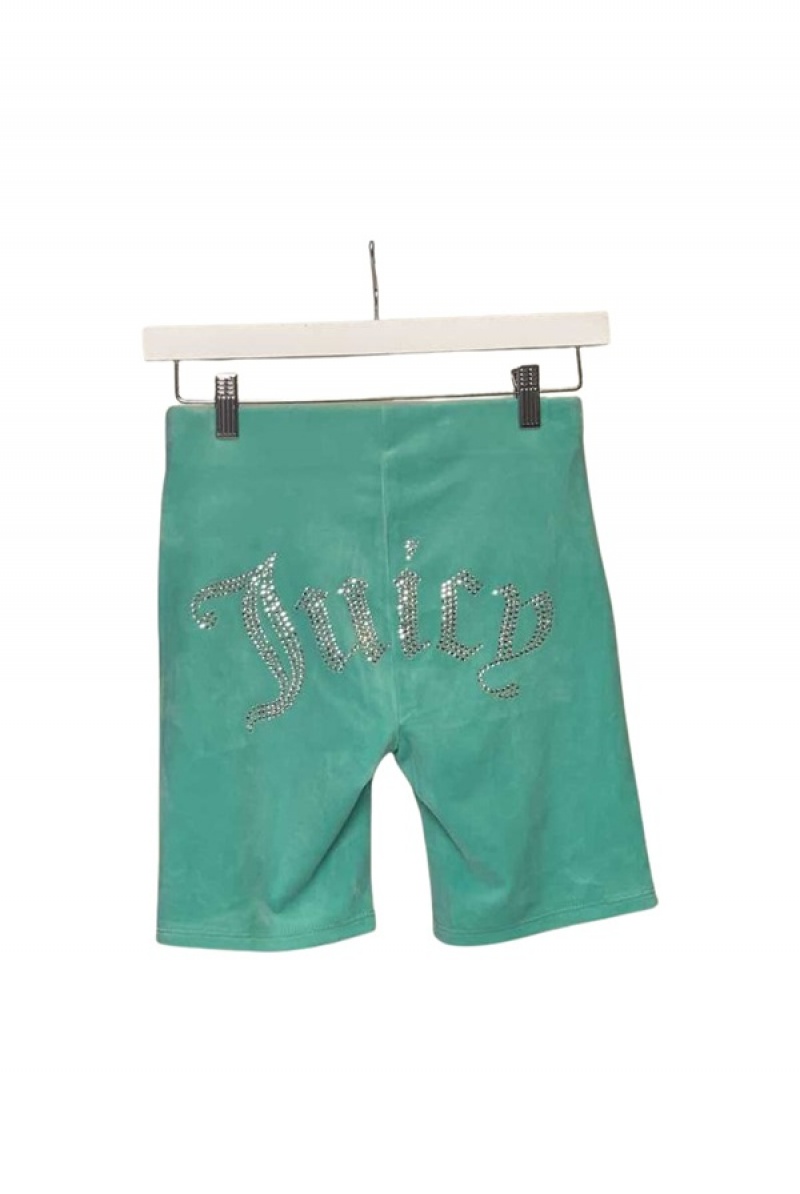 Juicy Couture Big Bling Velour Biker Shorts—rejuiced Blå | JC-SN651809