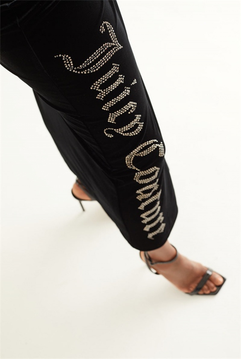 Juicy Couture Big Bling Velour Maxi Skirt Svarte | JC-SN651832