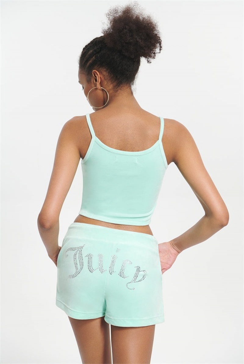 Juicy Couture Big Bling Velour Tank Top Mint | JC-SN651638