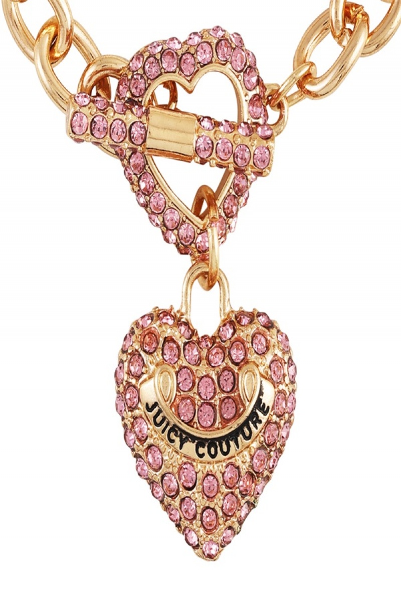 Juicy Couture Bling Heart Pendant Charm Bracelet Gull | JC-SN651891