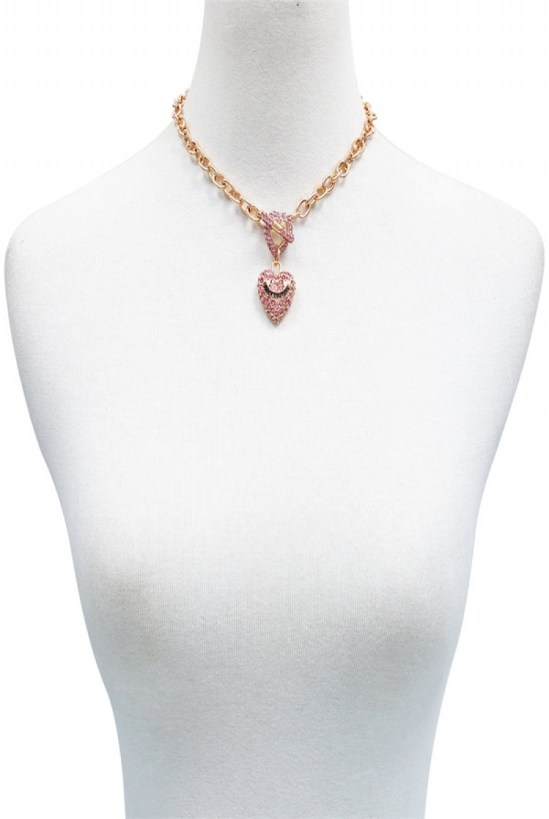 Juicy Couture Bling Heart Pendant Charm Necklace Gull | JC-SN651902