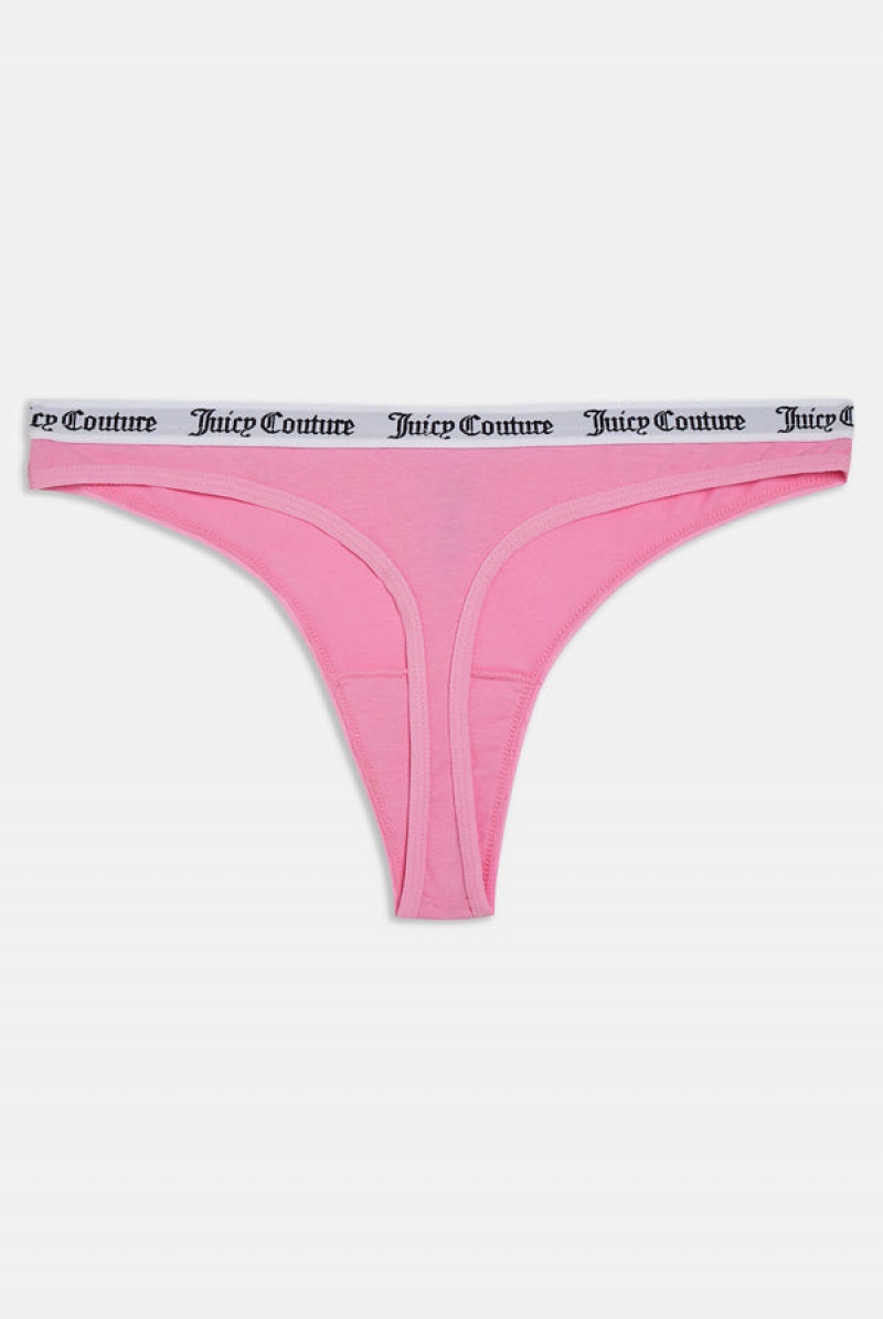 Juicy Couture Bomull Branded Thong Rosa | JC-SN652257