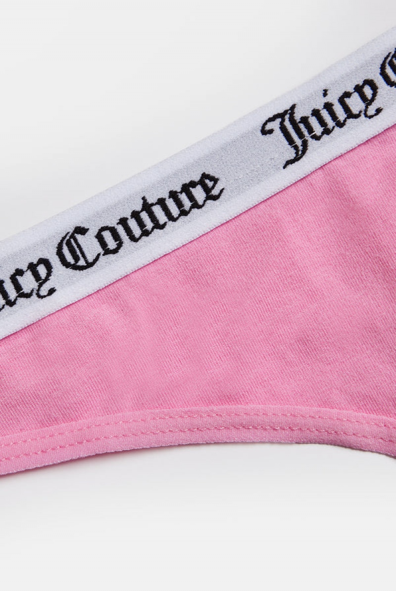 Juicy Couture Bomull Branded Thong Rosa | JC-SN652257