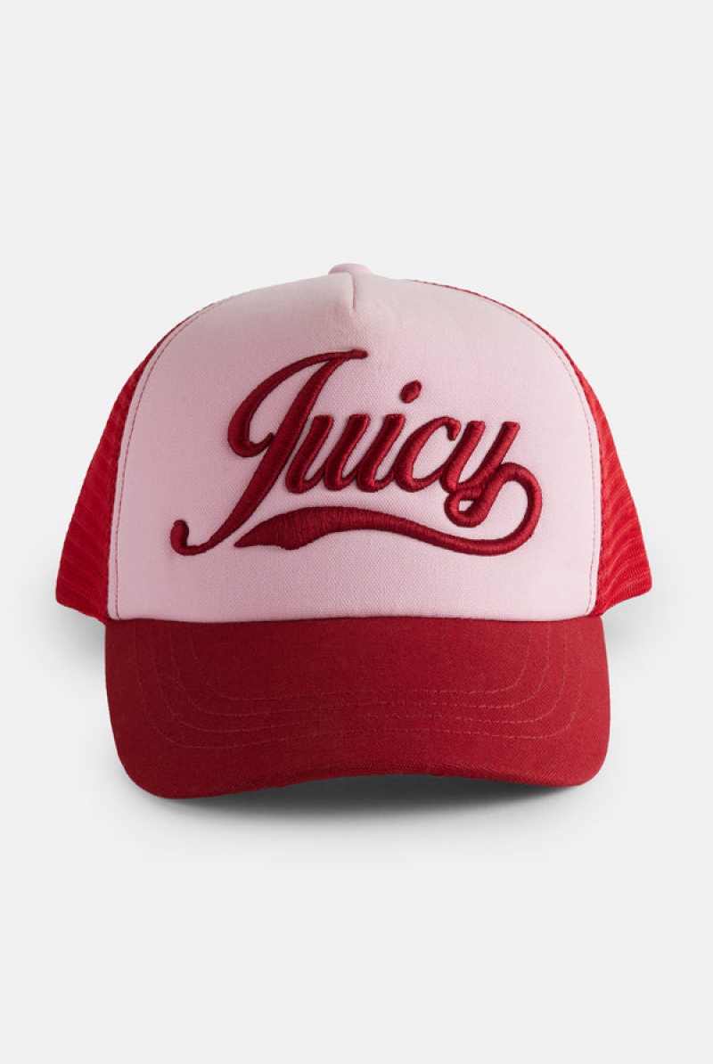 Juicy Couture Bomull Canvas Trucker Cap Rosa | JC-SN652340