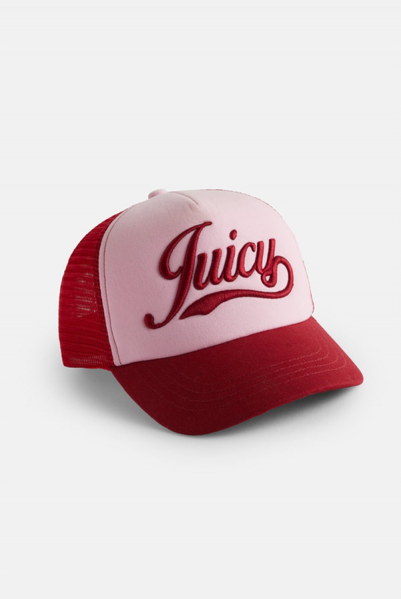 Juicy Couture Bomull Canvas Trucker Cap Rosa | JC-SN652340