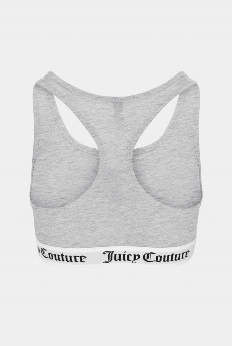 Juicy Couture Bomull Lounge Racer Bra Grå | JC-SN652223