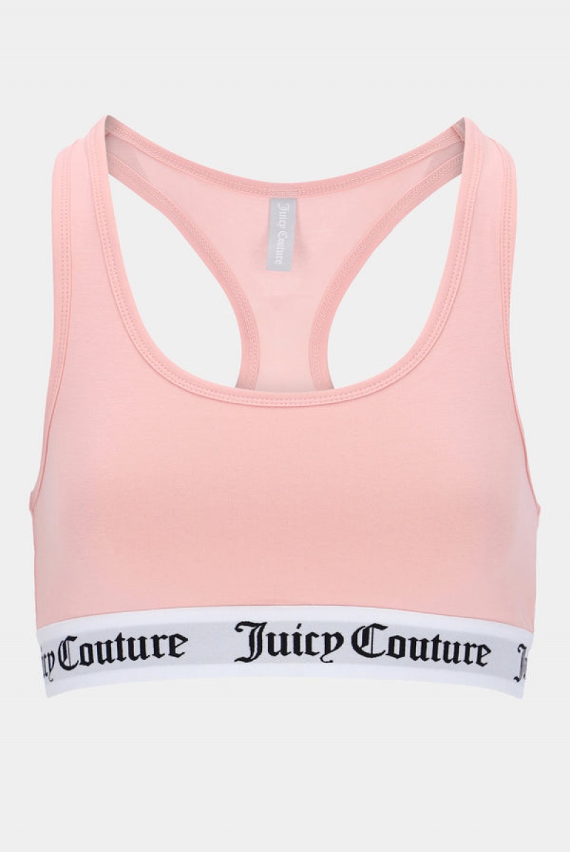 Juicy Couture Bomull Lounge Racer Bra Rosa | JC-SN652226