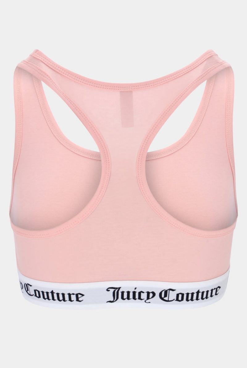 Juicy Couture Bomull Lounge Racer Bra Rosa | JC-SN652226