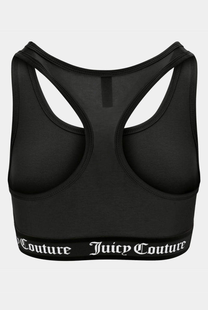 Juicy Couture Bomull Lounge Racer Bra Svarte | JC-SN652225