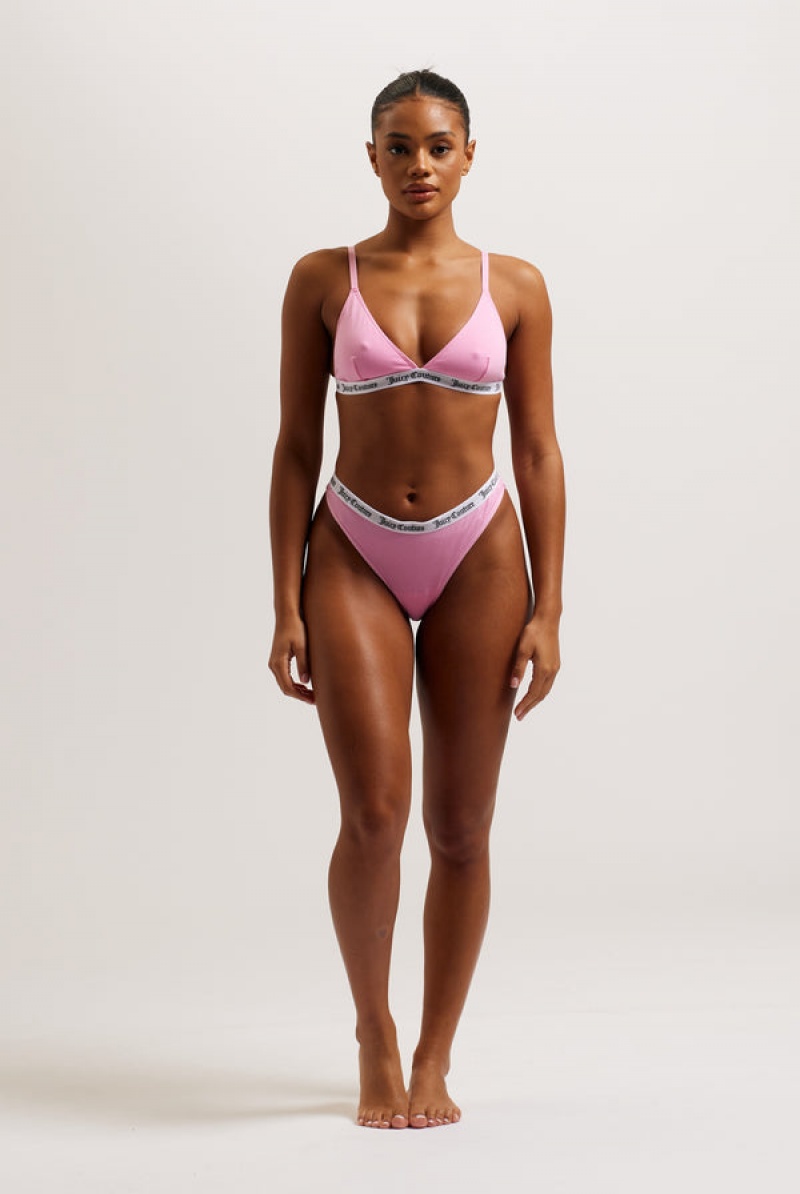 Juicy Couture Bomull Triangle Bra Rosa | JC-SN652249