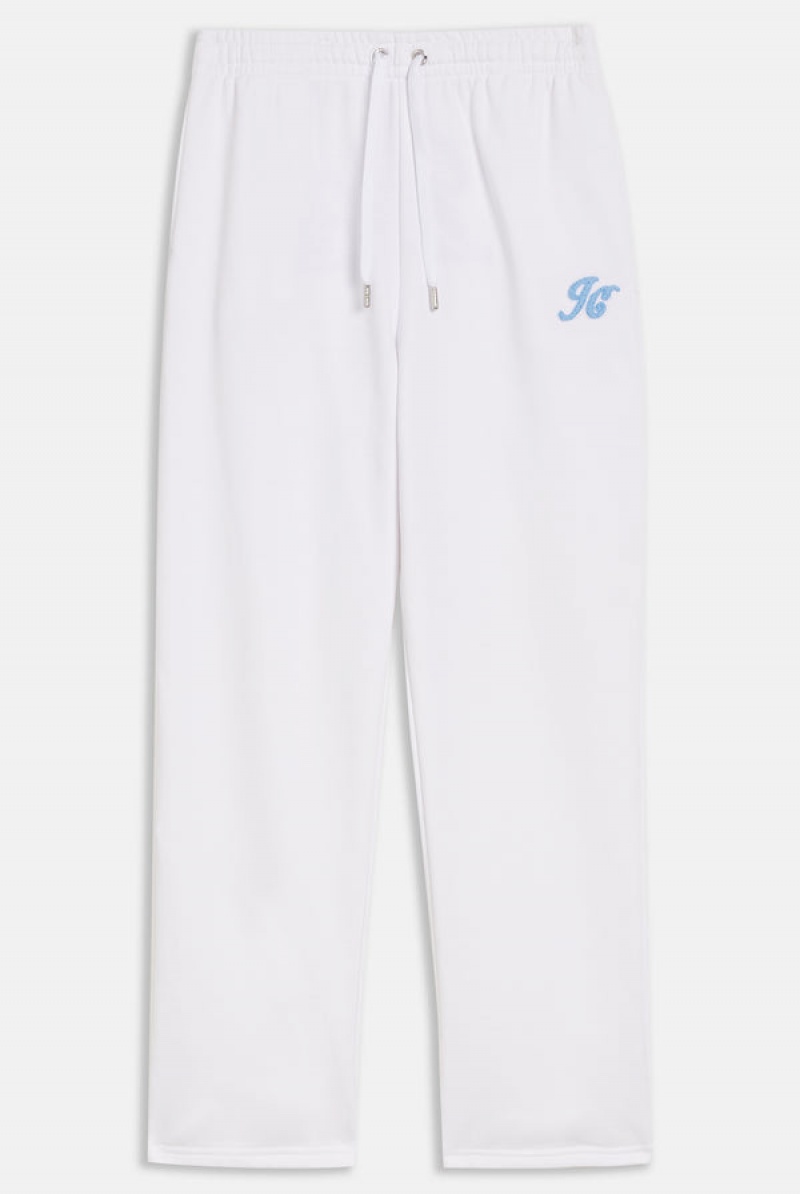 Juicy Couture Brede Leg Retro Logo Track Pants Hvite | JC-SN651948