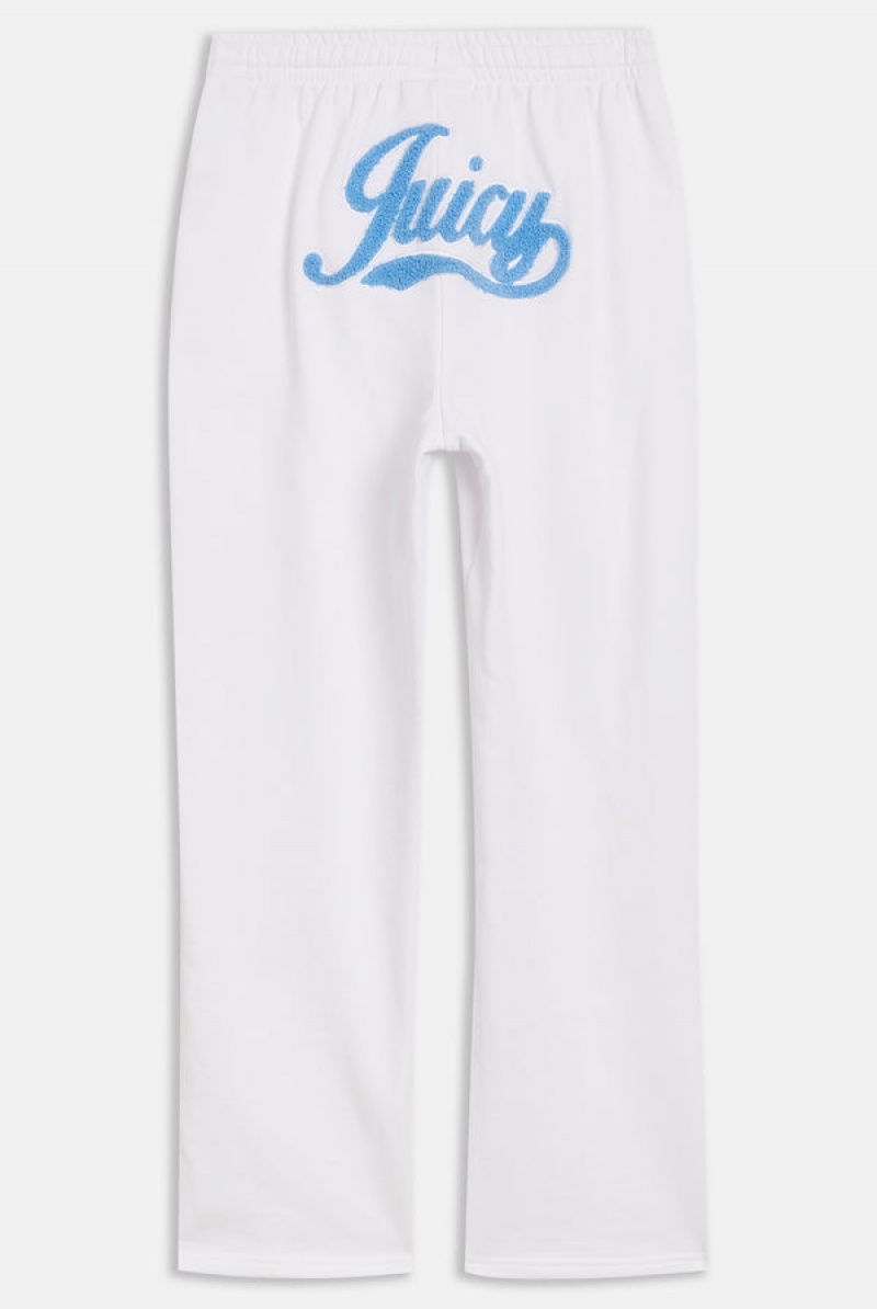 Juicy Couture Brede Leg Retro Logo Track Pants Hvite | JC-SN651948