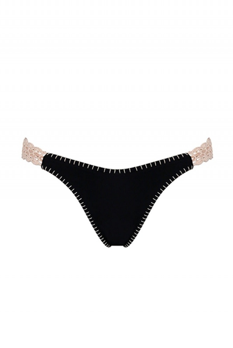 Juicy Couture Capittana Alessia Bikini Bottom Svarte | JC-SN651884