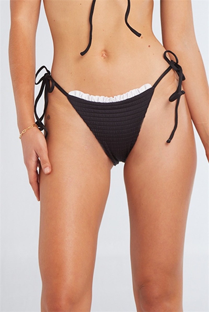 Juicy Couture Capittana Gaia Bikini Bottom Svarte Hvite | JC-SN651883