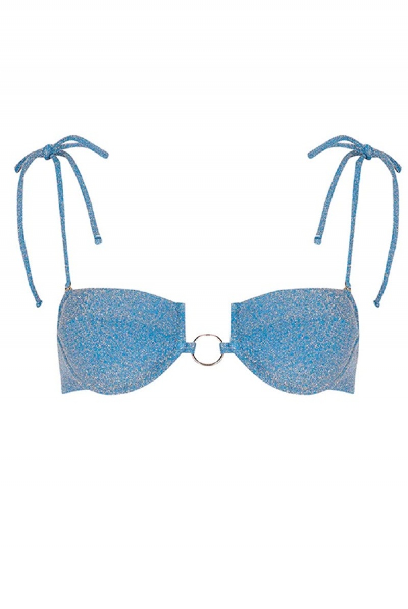 Juicy Couture Capittana Kenya Bikini Top Grå Blå | JC-SN651835