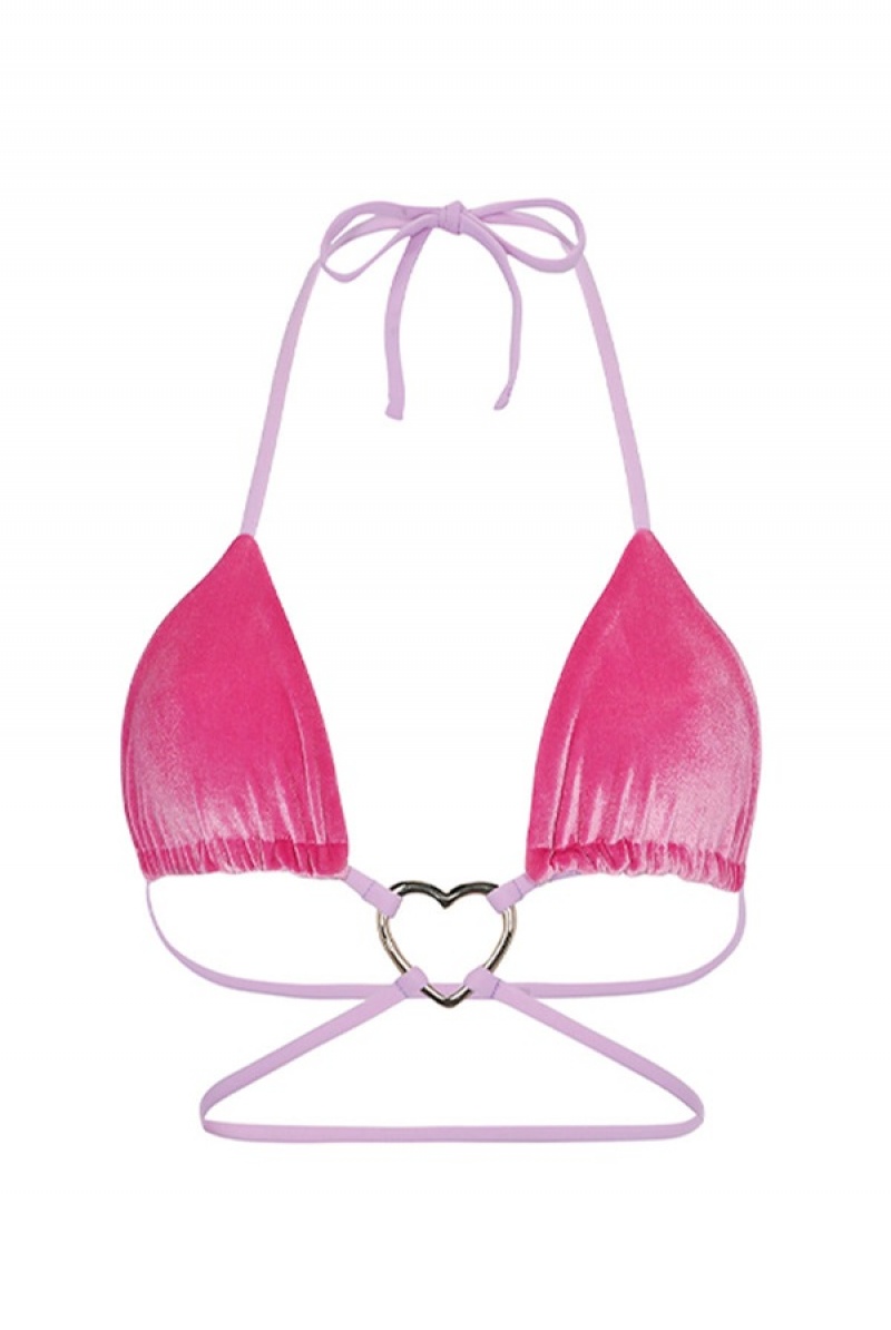 Juicy Couture Capittana Monica Bikini Top Fuchsia | JC-SN651858